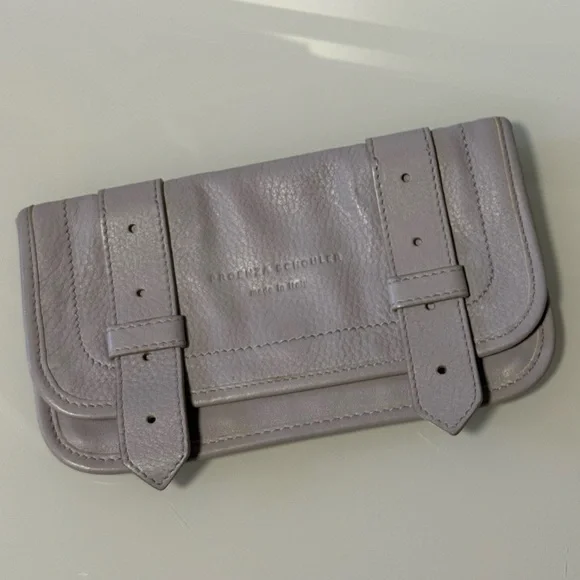 Gray Lilac Leather Women's Clutch - Picture 4 of 17